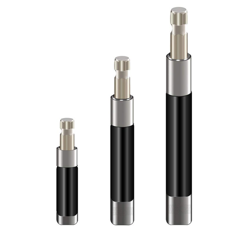 KATUR Quick Release Magnetic Screwdriver Extension Bit Holder, 1/4 Inch Hex Shank Connection Rod Adapter, Magnetic Shock Adapter for Nuts Drill and Handheld Driver 80-120mm,120-200mm,140-240mm - Image 1